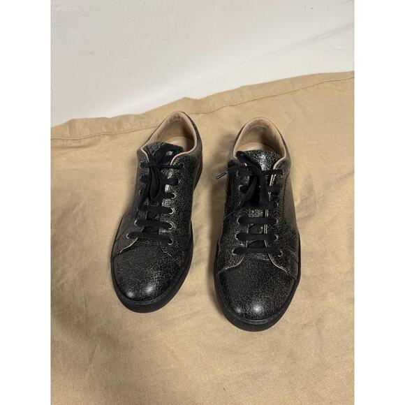 Lanvin Shoes Mens Size 10 Black Cracked Leather Low Top Lace Up Made Portugal main image 6